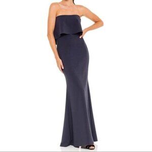 NWT Likely Driggs Strapless Gown Navy Blue Maxi Dress Women Size 4‎
